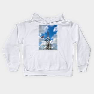 American Flag with Cellphone Tower Kids Hoodie